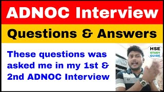 ADNOC Interview Questions which was asked me in my 1st & 2nd interview | ADNOC Interview Questions