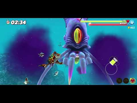 Hungry Shark World - Colossal Squid Boss vs Meltdown Atomic Shark - All Sharks Unlocked Gameplay