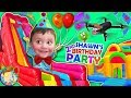 Shawn's 2nd Birthday Party! BOUNCE HOUSE Inflatable Outdoor Playground Giant Slides FUNnel VIsi