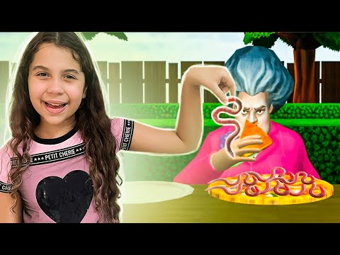 A PROFESSORA COMEU UM MACARRÃO ESTRANHO !!! - Scary Teacher