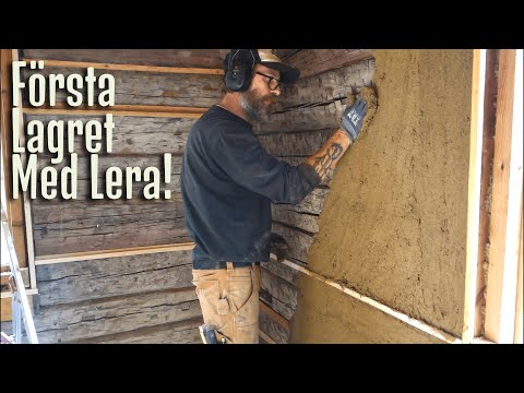 Clay Plastering Log Cabin | Traditional Swedish Crafts