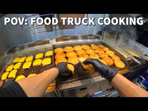 POV: Another Day in My Food Truck Cooking, Hustling & Serving BURGERS AND FRIES 🍔🍟FOOD TRUCK COOKING