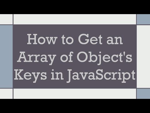 Javascript Get Array Of Objects Keys