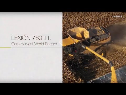 CLAAS LEXION 760 TERRA TRAC. Corn Harvest World Record 2018.