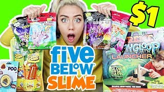 TESTING FIVE BELOW SLIMES! NASTIEST SLIME EVER?! GIANT DOLLAR STORE BOUGHT SLIME HAUL!
