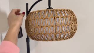 Boho Rattan Floor Lamp 48-60 Inch Height with Remote Control and 3 Color Temperatures | Review