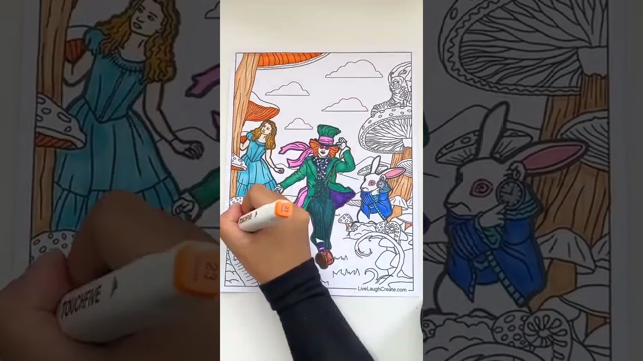 Alice In Wonderland Coloring Pages (So Pretty!) #shorts