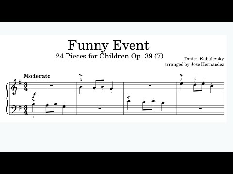 Funny Event 24 Pieces for Children, op.39 no. 7 – Dmitry Kabalevsky | Piano Tutorial + Sheet Music