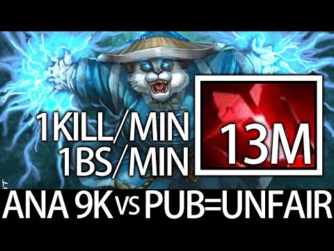 Unfair Pub Game 9k vs low MMR 1Kill/min 1BS/min ANA Storm Spirit Dota 2