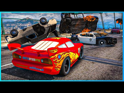 *CRAZY* Cars Lightning McQueen Crashes Ep.30 – GTA 5