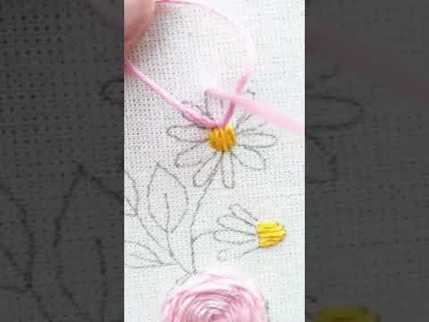 lazy daisy flower embroidery