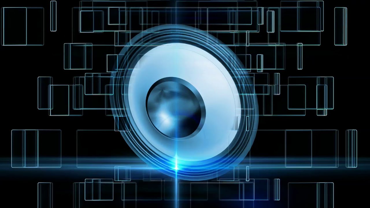 Vibrating Speaker With Animated Abstract Squares And Lines In The Background | Live Wallpaper Loop