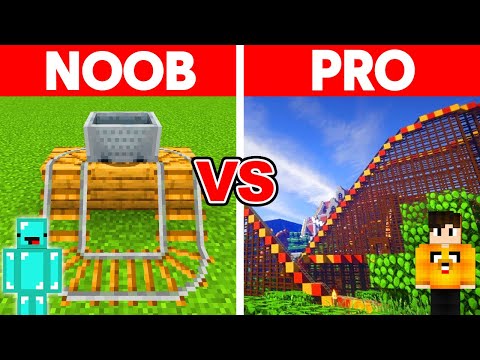 Minecraft : NOOB Vs PRO ROLLERCOASTER BUILD CHALLENGE
