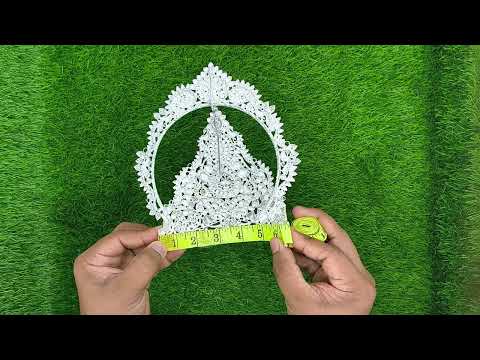 Silver Polish Kiritam God Goddess Deity Crown Mukut Kiritam (6 inch Ear to Ear Dimension) video