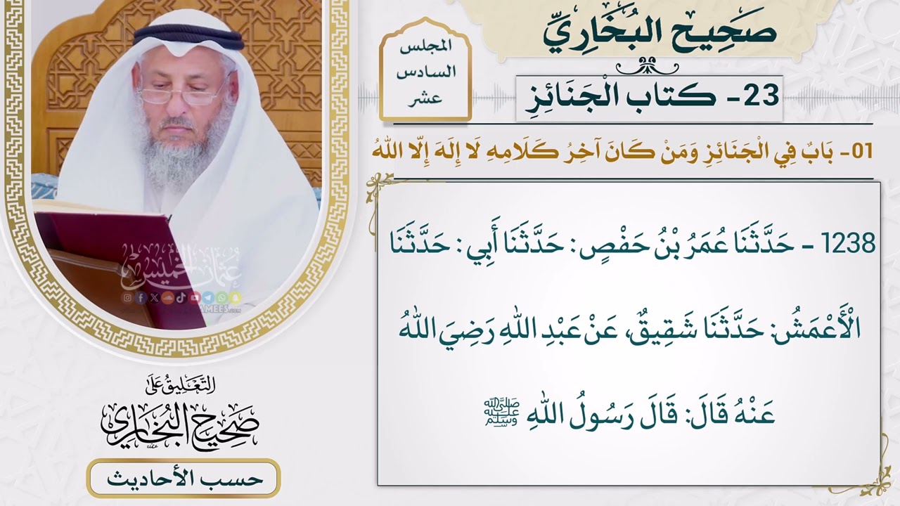 [1238] حديث: من مات يشرك بالله شيئًا دخل النار [[ كتاب الجنائز]]