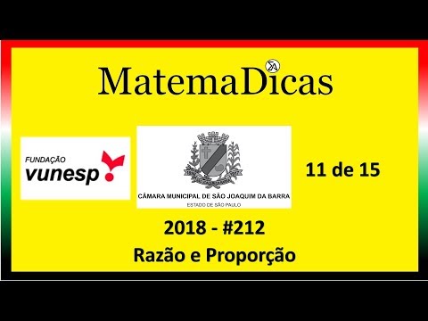 Porcentagem (11 de 15) – Câmara Municipal São Joaquim da Barra – Vunesp 2018 – #0212 – Matemática