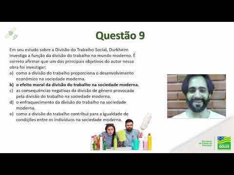 1ª Série | SOCIOLOGIA - Aula 3 - Émile Durkheim e a Divisão Social do trabalho (correção)