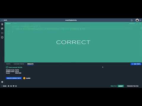 Even Digits Only Javascript Code Signal