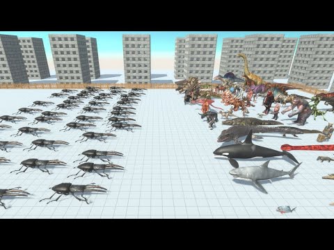50 GIANT STAG BEETLE vs ALL TEAMS Animal Revolt Battle Simulator