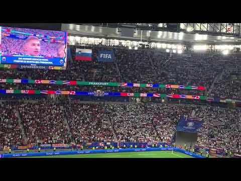 Slovenia Fans Singing National Anthem Before Portugal Match At EURO 2024
