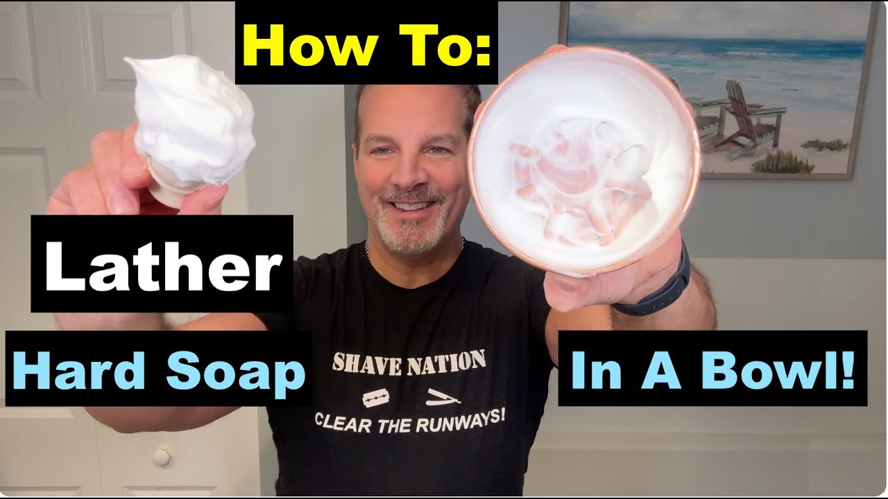 How To Lather Hard Soap in a Bowl with a Shaving Brush #shaving #soap #cream #lather #howto