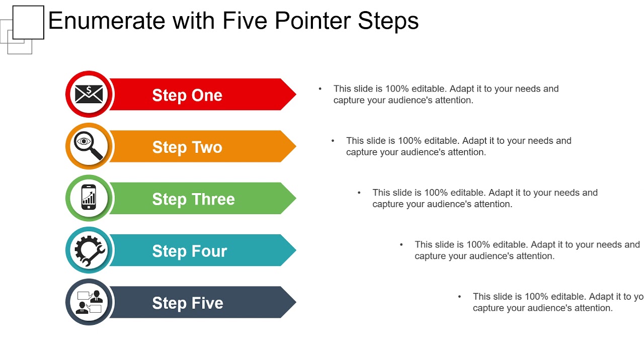 Enumerate Five Pointers Presentation Slide Template