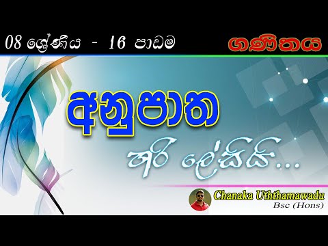 maths - Grade 8 - lesson 16 - අනුපාත -  sinhala medium