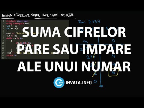 Suma cifrelor pare sau impare ale unui numar   C++