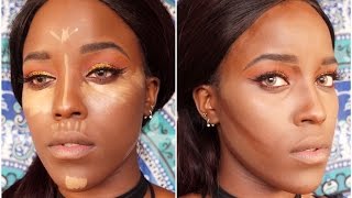 FOUNDATION-CONTOUR-HIGHLIGHT ROUTINE | (dunkle Haut) | BeautybyV