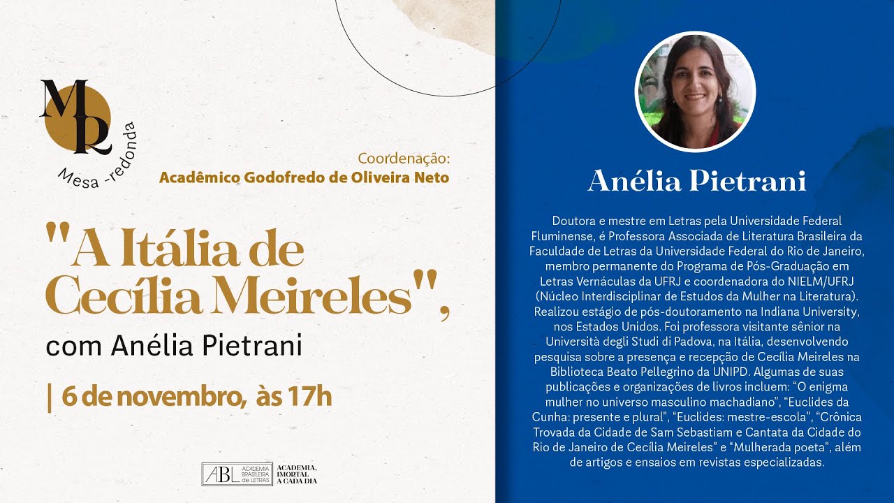 A Itália de Cecilia Meireles (ao vivo)