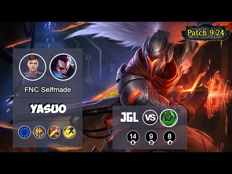 FNC Selfmade Yasuo Jungle VS Zac| LOL | S9 EUW Challenger - Full Gameplay