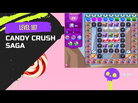 Candy Crush Saga | Level 107 | ⭐️⭐️⭐️ | HARD LEVEL | Super Sugar Crush! | (NO BOOSTERS)