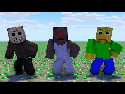 DUN DUN DANCE WITH GRANNY, BALDI, JASON- MINECRAFT ANIMATION