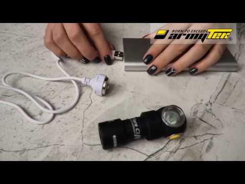 Näin lataat Armytek monitoimivalaisimia magneetti USB- laturilla
