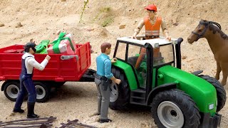 Rescue tractor from the car thief and construction vehicles