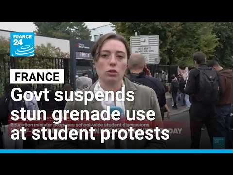France suspends stun grenade use at student protests ahead of PM speech