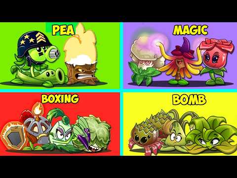 4 Team PEA x MAGIC x BOXING x BOMB - Who Will WIn? - Pvz 2 Team Plant Battlez
