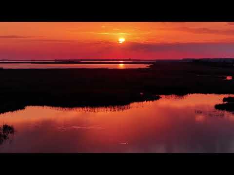 ✨ Sunset over Lake Bistreț | Magical Aerial View with DJI Air 3S | Cârna, Romania 🌅