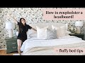 HOW TO REUPHOLSTER A HEADBOARD No Sewing Needed L FLUFFY BED TIPS