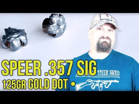 Speer  .357 Sig 125gr Gold Dot gel test and review