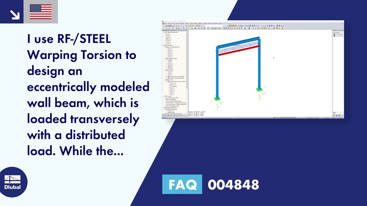 [EN] FAQ 004848 | I am designing an eccentrically modeled wall beam in RF-/STEEL Warping Torsion ...