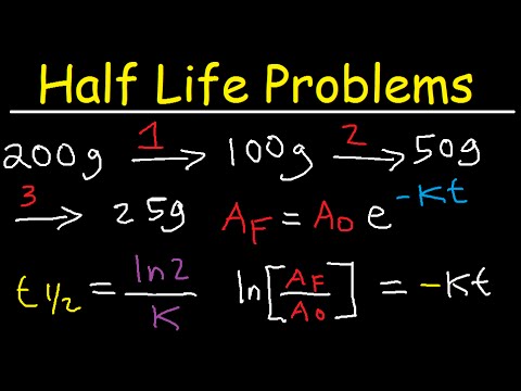 Half Life Chemistry Problems - Nuclear Radioactive Decay Calculations Practice Examples