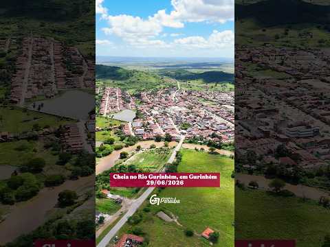 Rio Gurinhém em cheia, no município de Gurinhém, no Agreste Paraibano, após as últimas chuvas 🌧️