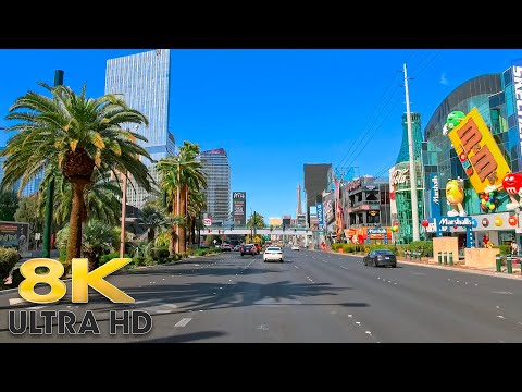 Vegas Strip - Driving Las Vegas Boulevard 8K