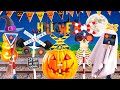 Railroad Crossing Celebrating Halloween