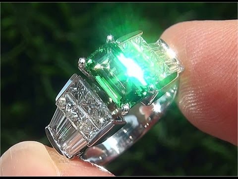 GIA Certified VVS Natural Tsavorite Garnet Diamond 18k White Gold Estate Ring TOP GEM - C876