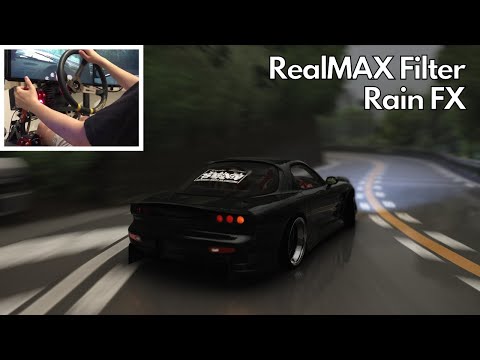 Drifting Mazda RX-7 in Heavy Rain! Assetto Corsa 4K Realistic Graphics Mod