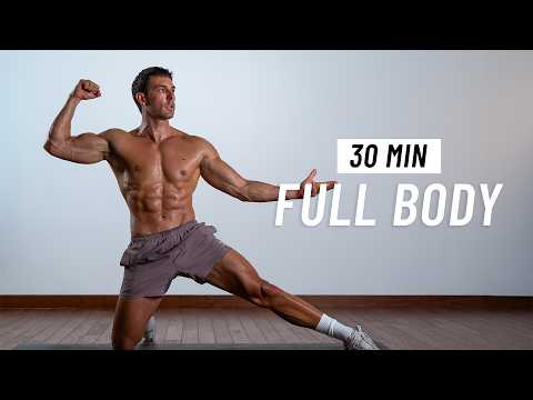 30 Min Full Body Workout - Build Strength & Burn Fat At Home (No Equipment + No Jumping)