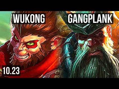 WUKONG vs GANGPLANK (TOP) | 8/0/7, 900+ games, Legendary | KR Master | v10.23
