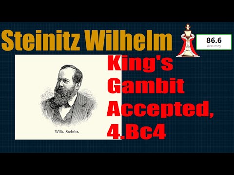 Steinitz, Wilhelm x Anderssen, Adolf. King's Gambit Accepted, 4.Bc4.1866.